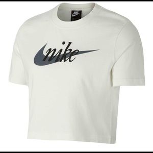 Nike white crop tee